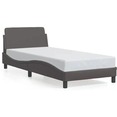 vidaXL Bedframe - Grijs - Ondersteuningspoten, Plywood latten, Modern ontwerp - Bedframe vidaXL Bedframe - Grijs - Ondersteuningspoten, Plywood latten, Modern ontwerp - Bedframe