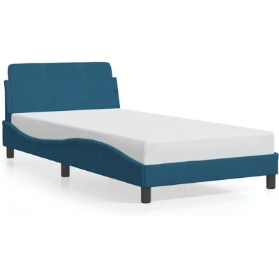 VidaXL Bettgestell - Blau Samtstoff 100x200 cm - Bettrahmen VidaXL Bettgestell - Blau Samtstoff 100x200 cm - Bettrahmen