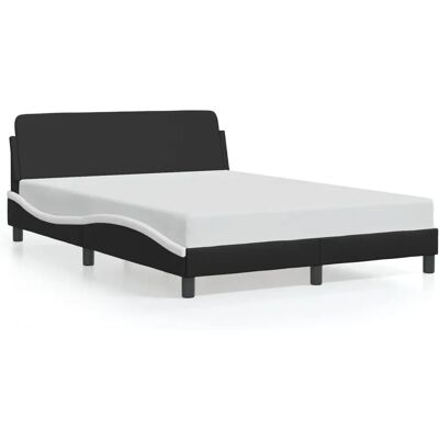 vidaXL Bettgestell - Schwarz & Weiß - 140x190 - Bett vidaXL Bettgestell - Schwarz & Weiß - 140x190 - Bett