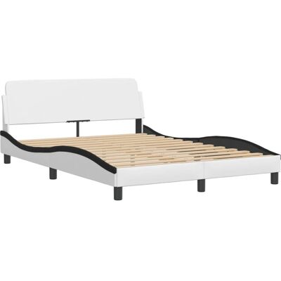 vidaXL Bettgestell Weiß Schwarz 140x190 - Bed Frame vidaXL Bettgestell Weiß Schwarz 140x190 - Bed Frame