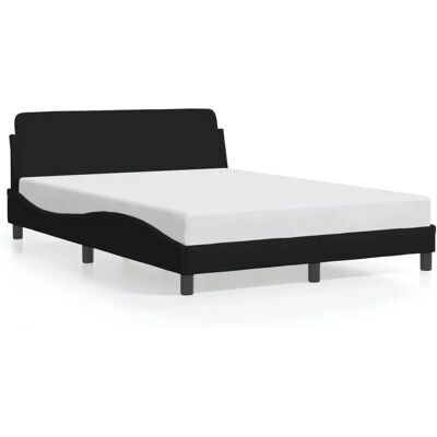 Vidaxl - Structure de lit en tissu noir 140x200 cm - Lit - Publicité Vidaxl - Structure de lit en tissu noir 140x200 cm - Lit - Publicité