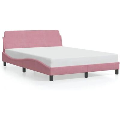 Estructura de cama vidaxl 373197 - Rosa, 140x200 cm, Terciopelo Estructura de cama vidaxl 373197 - Rosa, 140x200 cm, Terciopelo