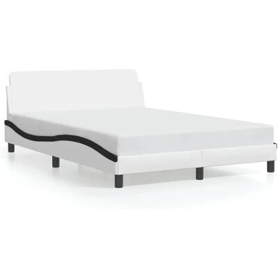 vidaXL Bedframe - Wit en Zwart - 140x200 - Modern Design vidaXL Bedframe - Wit en Zwart - 140x200 - Modern Design