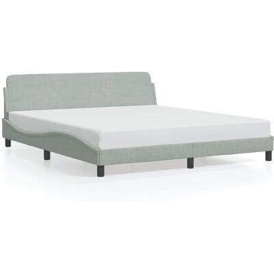 VidaXL Bettgestell - Grau Samt Unterstützung 180x200cm - Schlafzimmermöbel VidaXL Bettgestell - Grau Samt Unterstützung 180x200cm - Schlafzimmermöbel