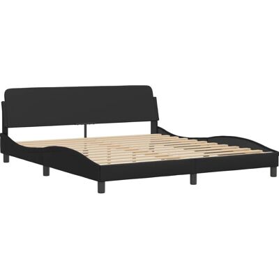 vidaXL Bettgestell Mit Kopfteil Schwarz 180x200cm vidaXL Bettgestell Mit Kopfteil Schwarz 180x200cm
