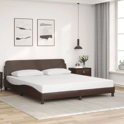 vidaXL Bettgestell Braun Kunstleder 180x200 cm - Bettgestell vidaXL Bettgestell Braun Kunstleder 180x200 cm - Bettgestell