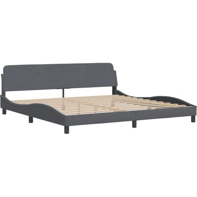 vidaxl Dunkelgraues Samt-Bettgestell 200x200 cm - Bettgestell vidaxl Dunkelgraues Samt-Bettgestell 200x200 cm - Bettgestell