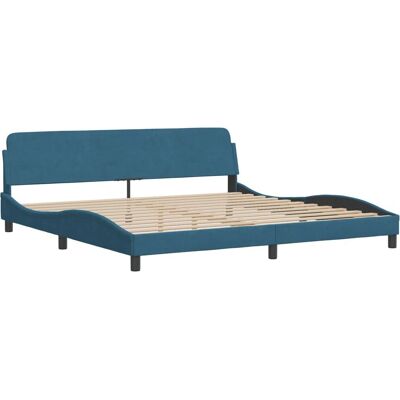 VidaXL 373256 Bettgestell - Samtblau - Moderner Stil VidaXL 373256 Bettgestell - Samtblau - Moderner Stil