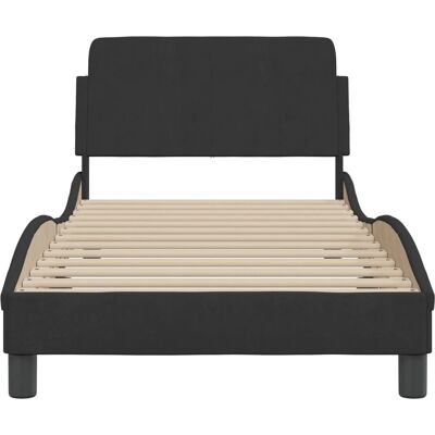 vidaXL Bettgestell mit Kopfteil - Schwarz 90x190 cm - Bettart vidaXL Bettgestell mit Kopfteil - Schwarz 90x190 cm - Bettart