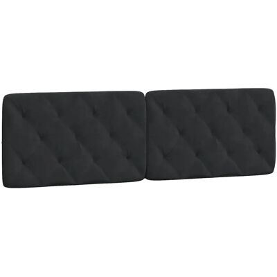 VidaXL Hoofdbord Kussen Zwart - Hoofdbord 160cm Fluweel VidaXL Hoofdbord Kussen Zwart - Hoofdbord 160cm Fluweel