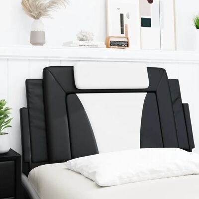 vidaXL Kopfteil-Kissen - Schwarz und Weiß - 100cm - Kunstleder vidaXL Kopfteil-Kissen - Schwarz und Weiß - 100cm - Kunstleder
