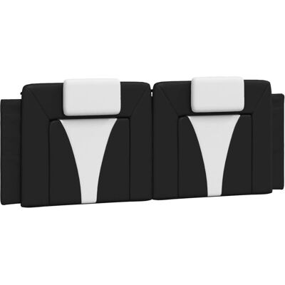 Cabecero acolchado cuero sintético negro y blanco 140 cm - Vidaxl Cabecero acolchado cuero sintético negro y blanco 140 cm - Vidaxl