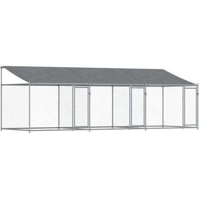 vidaXL Hundegitter 6x2x2 m Grå Galvaniseret Stål - Udendørs Hundehus vidaXL Hundegitter 6x2x2 m Grå Galvaniseret Stål - Udendørs Hundehus