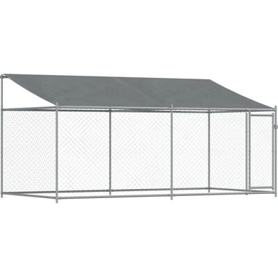 vidaXL Hundebox 4x2x2 m Grau Metall Außenkäfig vidaXL Hundebox 4x2x2 m Grau Metall Außenkäfig