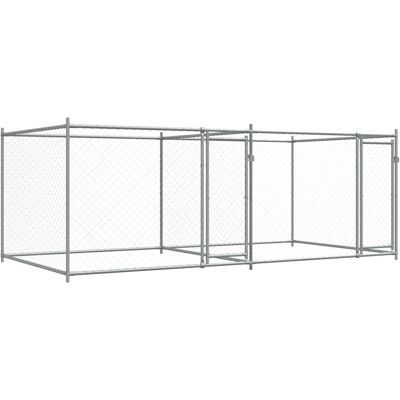 vidaXL Cage pour chiens avec portes Gris 4x2x1,5 m Acier galvanisé - Cage pour chiens vidaXL Cage pour chiens avec portes Gris 4x2x1,5 m Acier galvanisé - Cage pour chiens