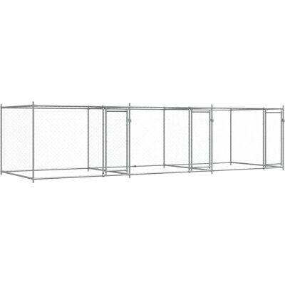 vidaXL Dog Cage with Doors Grey 6x2x1.5 m Galvanised Steel - Dog Cage vidaXL Dog Cage with Doors Grey 6x2x1.5 m Galvanised Steel - Dog Cage