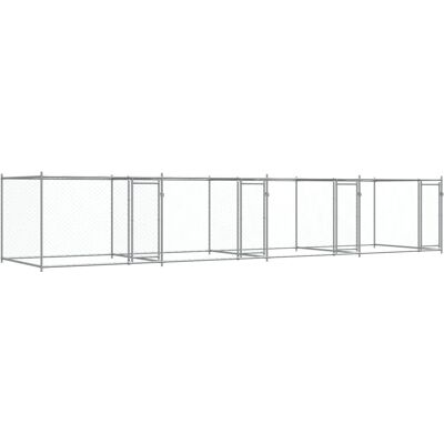 VieXL Cage pour chiens 8x2x1,5m - Gris acier VieXL Cage pour chiens 8x2x1,5m - Gris acier