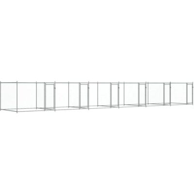 vidaXL Cage pour chiens gris 12x2x1,5 m Acier galvanisé - Cage pour chiens vidaXL Cage pour chiens gris 12x2x1,5 m Acier galvanisé - Cage pour chiens
