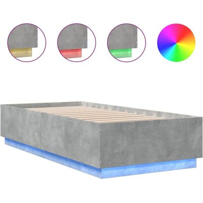 vidaXL Bettgestell mit LED-Lichtern Beton Grau - Bettgestell vidaXL Bettgestell mit LED-Lichtern Beton Grau - Bettgestell
