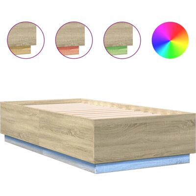 vidaXL Bettgestell mit RGB LED-Lichtern 90x190cm - Bettart vidaXL Bettgestell mit RGB LED-Lichtern 90x190cm - Bettart