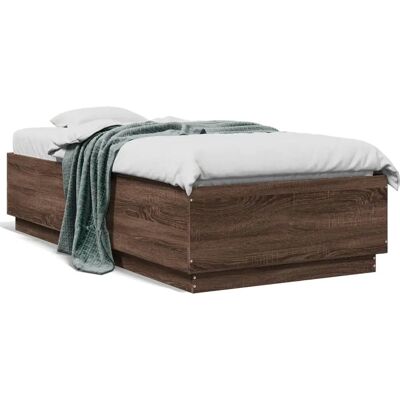 vidaXL Bettrahmen Braun Eichenholz 100x200 cm - Bettrahmen vidaXL Bettrahmen Braun Eichenholz 100x200 cm - Bettrahmen