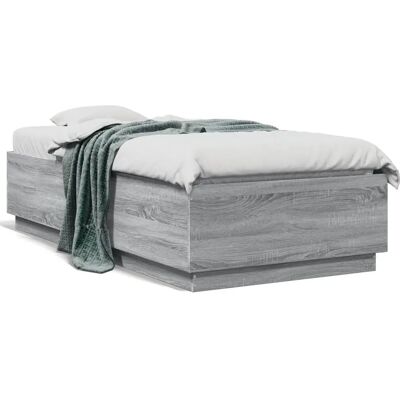 vidaXL Graues Sonoma Bettgestell - Engineering Holz - 140x190 cm - Ohne Matratze vidaXL Graues Sonoma Bettgestell - Engineering Holz - 140x190 cm - Ohne Matratze