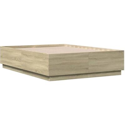 vidaXL Sängram Sonoma Ek - Kestävä insinööritavara, Moderni muotoilu, 135x190cm vidaXL Sängram Sonoma Ek - Kestävä insinööritavara, Moderni muotoilu, 135x190cm