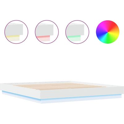 vidaXL Bed Frame met RGB LED-verlichting 200x200 cm - Bed frame vidaXL Bed Frame met RGB LED-verlichting 200x200 cm - Bed frame