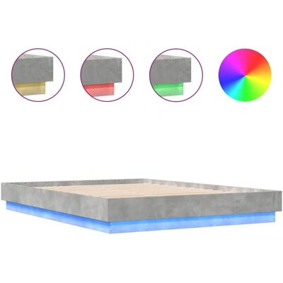 vidaXL Bettgestell mit LED-Lichtern - 160x200 cm - Modernes Design vidaXL Bettgestell mit LED-Lichtern - 160x200 cm - Modernes Design