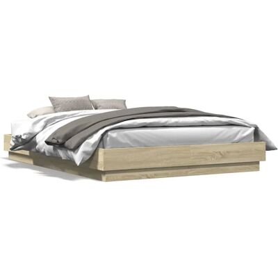vidaXL Bettgestell Sonoma Eiche 150x200 cm - Robuster Holzrahmen vidaXL Bettgestell Sonoma Eiche 150x200 cm - Robuster Holzrahmen