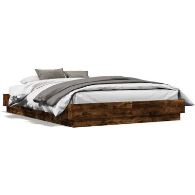 vidaXL Bed Frame Smoked Oak 120x190 - Bed frame vidaXL Bed Frame Smoked Oak 120x190 - Bed frame