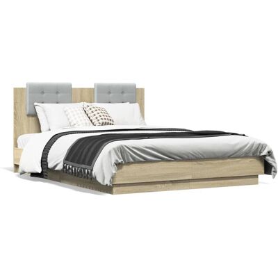 vidaXL Bedframe met Hoofdbord - Kleine Tweepersoons - Bedframe vidaXL Bedframe met Hoofdbord - Kleine Tweepersoons - Bedframe