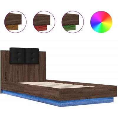 vidaXL Bettgestell mit LED-Leuchten - 90x200 cm vidaXL Bettgestell mit LED-Leuchten - 90x200 cm