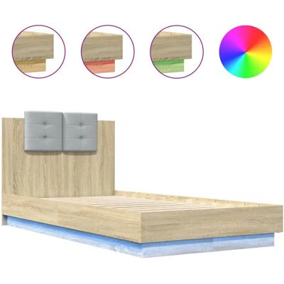 vidaXL Bettgestell mit LED-Lichtern Small Single - Bettgestell mit Kopfteil & LED vidaXL Bettgestell mit LED-Lichtern Small Single - Bettgestell mit Kopfteil & LED