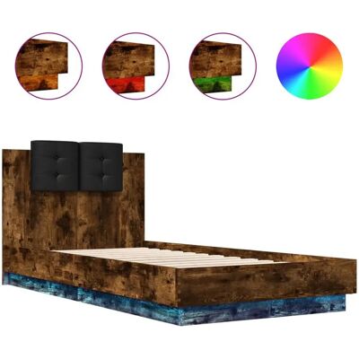 vidaXL Bettgestell mit LED - Klein Einzeln - 75x190 cm vidaXL Bettgestell mit LED - Klein Einzeln - 75x190 cm