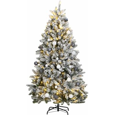 Sapin de Noël Pliable Vert et Blanc vidaXL - 270cm - LED - Publicité Sapin de Noël Pliable Vert et Blanc vidaXL - 270cm - LED - Publicité