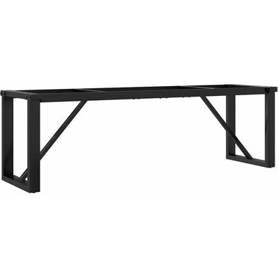 vidaXL Schwarzer Gusseisen O-Form Couchtisch 140x30x43 cm vidaXL Schwarzer Gusseisen O-Form Couchtisch 140x30x43 cm