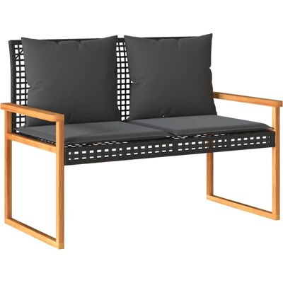 VidaXL Tuinbank - Weerbestendige PE Rattan Staal Acaciahout VidaXL Tuinbank - Weerbestendige PE Rattan Staal Acaciahout