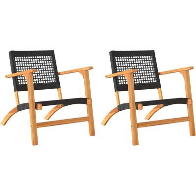 vidaXL Gartenmöbel-Set - Schwarz, 3-teiliges Bistro - Gartenmöbel vidaXL Gartenmöbel-Set - Schwarz, 3-teiliges Bistro - Gartenmöbel