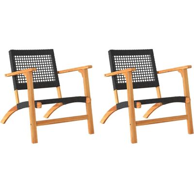vidaXL Gartensets - Schwarz, 2 Stühle vidaXL Gartensets - Schwarz, 2 Stühle