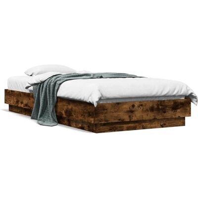 vidaXL 839634 Bettgestell Gerauchtes Eichenholz 90x190 cm - Bettgestell vidaXL 839634 Bettgestell Gerauchtes Eichenholz 90x190 cm - Bettgestell