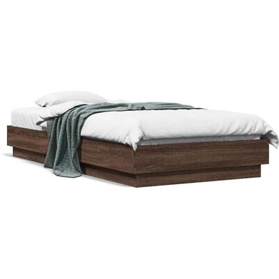 vidaXL Bedframe Bruin Eiken - 90x190cm - Engineered Wood vidaXL Bedframe Bruin Eiken - 90x190cm - Engineered Wood