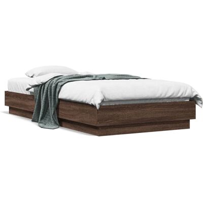 vidaXL Bettgestell Eiche Braun - Unterstützung für 75x190cm Matratze - Holzrahmen - Schlafzimmermöbel vidaXL Bettgestell Eiche Braun - Unterstützung für 75x190cm Matratze - Holzrahmen - Schlafzimmermöbel
