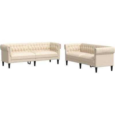 VidaXL Wohnzimmermöbelset - Creme Sofa 2/3-Sitzer - Wohnzimmereinrichtung VidaXL Wohnzimmermöbelset - Creme Sofa 2/3-Sitzer - Wohnzimmereinrichtung