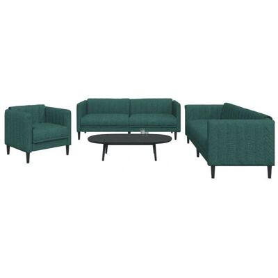 Ensemble de 3 canapés vidaXL tissu vert foncé - Salon sofa set - Publicité Ensemble de 3 canapés vidaXL tissu vert foncé - Salon sofa set - Publicité