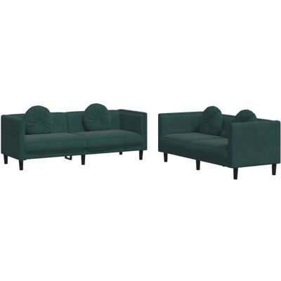 VidaXL Wohnzimmermöbelset - Grün Velours 3-teiliges Sofa VidaXL Wohnzimmermöbelset - Grün Velours 3-teiliges Sofa