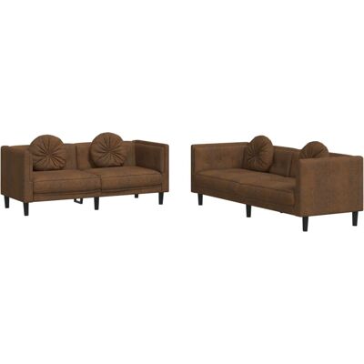 VidaXL Wohnzimmermöbel-Set - Braune Samtstoff VidaXL Wohnzimmermöbel-Set - Braune Samtstoff