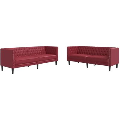 vidaXL Rote Chesterfield-Sofagarnitur - Stilvoll & Langlebig vidaXL Rote Chesterfield-Sofagarnitur - Stilvoll & Langlebig