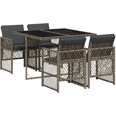 VidaXL Tuinmeubel Set - Duurzaam PE-Rattan, Glazen Tafel VidaXL Tuinmeubel Set - Duurzaam PE-Rattan, Glazen Tafel