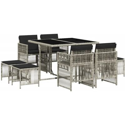 VidaXL Gartenmöbelset - Langlebiges PE-Rattan - Hellgrau VidaXL Gartenmöbelset - Langlebiges PE-Rattan - Hellgrau